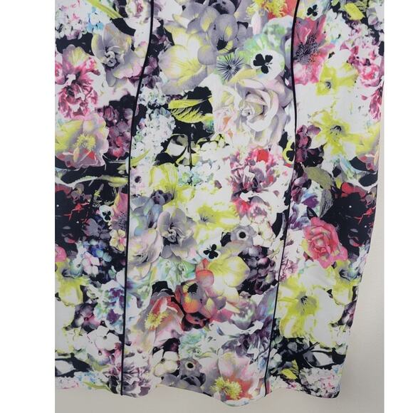 Tahari Arthur S. Levine Dress Womens 16 Colorful Floral Bodycon Sleeveless Dress - Picture 8 of 11